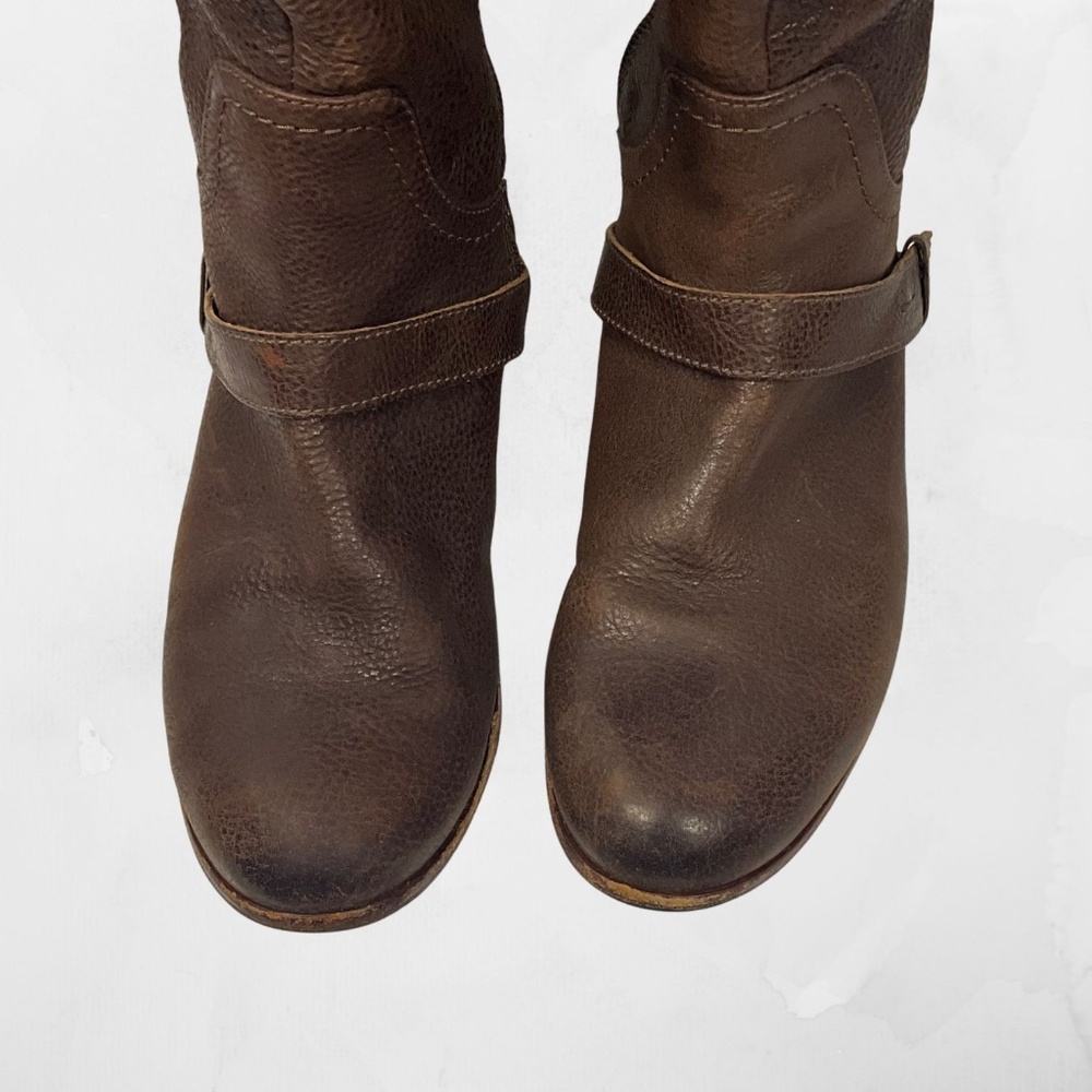 UGG Leather Western Boots Women’s 8 Brown Tall Harness Zip Equestrian - Picture 6 of 13